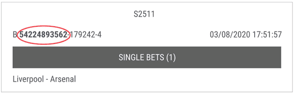 betting station receipt number for Coral bet checker app
